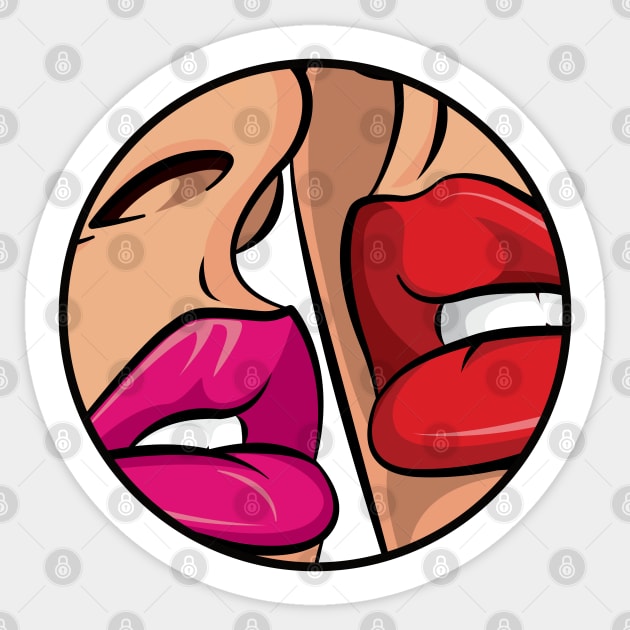 Ruby Red Lipstick Kiss Pop Art Sticker by Hixon House